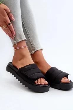 Online Damskie Klapki Na Platformie Big Star NN274772 Czarne Damskie Klapki Damskie Big Star|Klapki Na Platformie