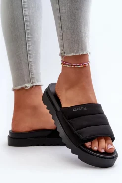 Online Damskie Klapki Na Platformie Big Star NN274772 Czarne Damskie Klapki Damskie Big Star|Klapki Na Platformie