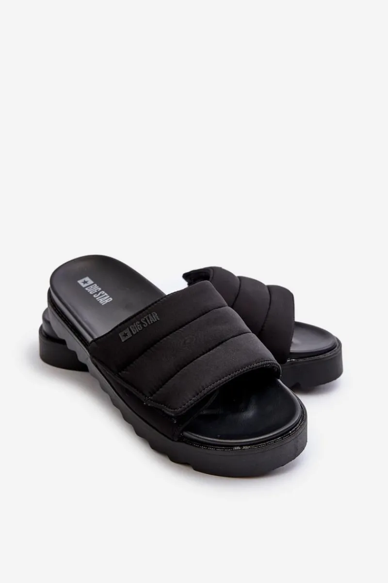 Online Damskie Klapki Na Platformie Big Star NN274772 Czarne Damskie Klapki Damskie Big Star|Klapki Na Platformie