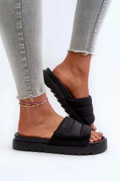 Online Damskie Klapki Na Platformie Big Star NN274772 Czarne Damskie Klapki Damskie Big Star|Klapki Na Platformie