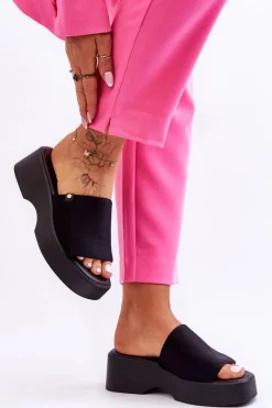 Klapki Na Platformie|Klapki Damskie Klasyczne>Evento Damskie Klapki Na Platformie Czarne Carmela