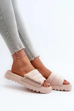 Klapki Damskie Big Star|Klapki Na Platformie>Big Star Shoes Damskie Klapki Na Platformie Big Star NN274773 Beżowe Beżowy