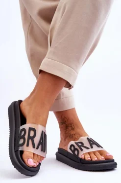 Discount Buty damskie Vinceza Damskie Klapki Na Platformie Czarne Brave