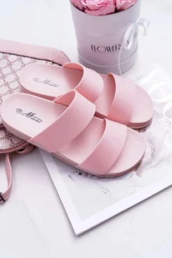 Outlet Boto Damskie Klapki Różowe Viane