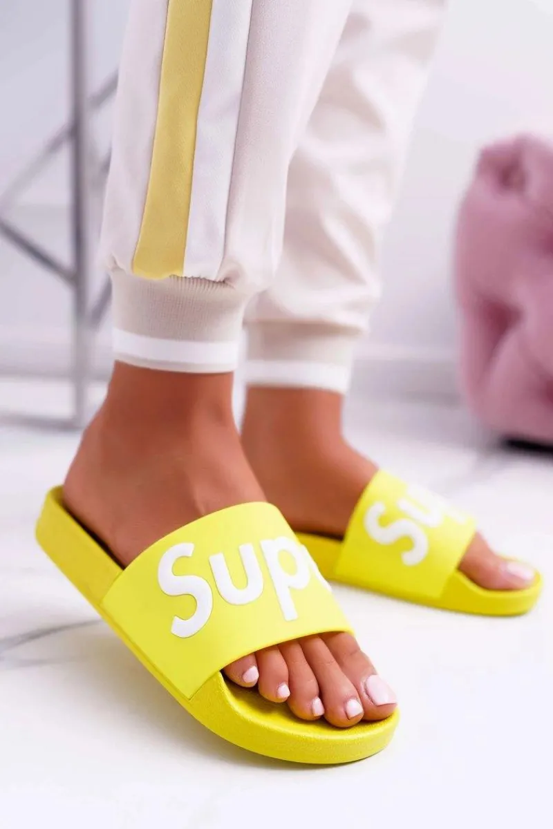 Discount Boto Damskie Klapki Żółte Super Losaria