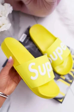 Discount Boto Damskie Klapki Żółte Super Losaria