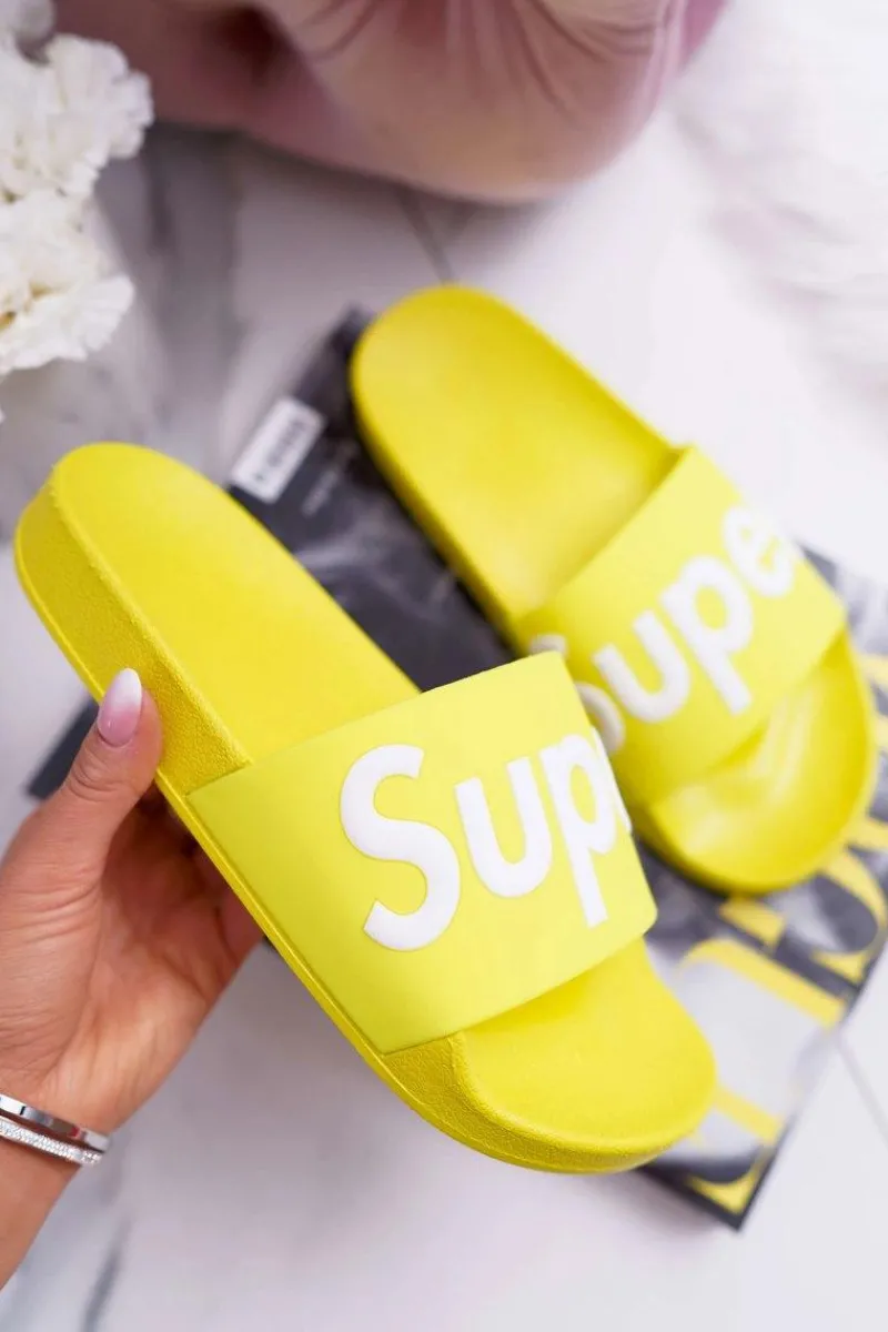 Discount Boto Damskie Klapki Żółte Super Losaria