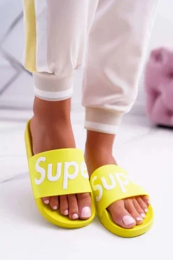 Discount Boto Damskie Klapki Żółte Super Losaria