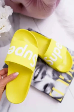 Discount Boto Damskie Klapki Żółte Super Losaria