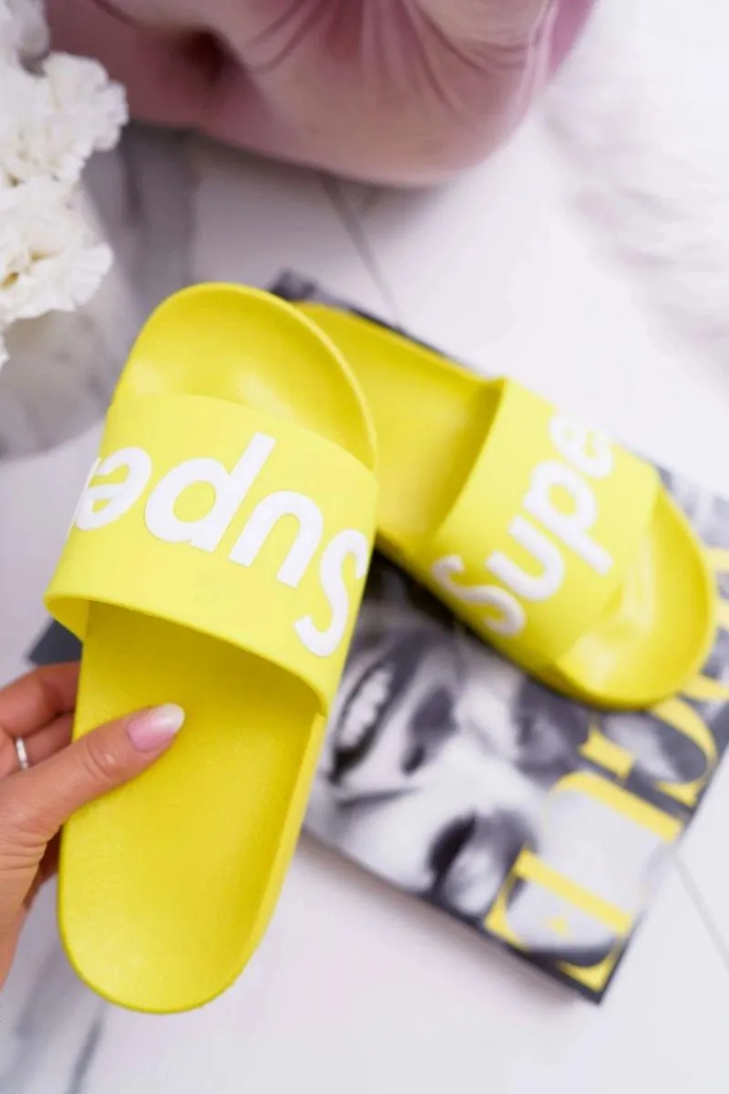 Discount Boto Damskie Klapki Żółte Super Losaria