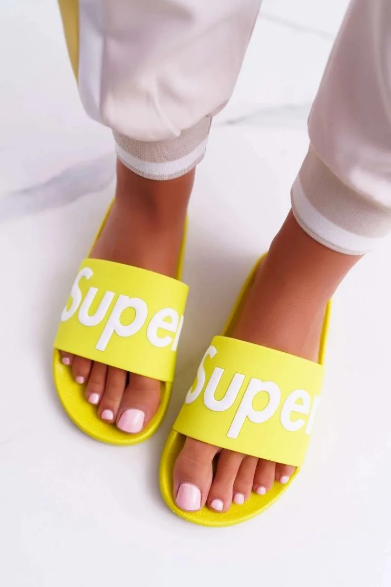Discount Boto Damskie Klapki Żółte Super Losaria