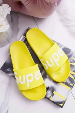 Discount Boto Damskie Klapki Żółte Super Losaria