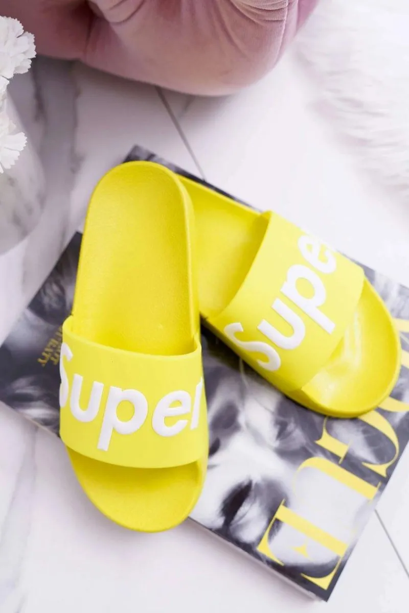 Discount Boto Damskie Klapki Żółte Super Losaria