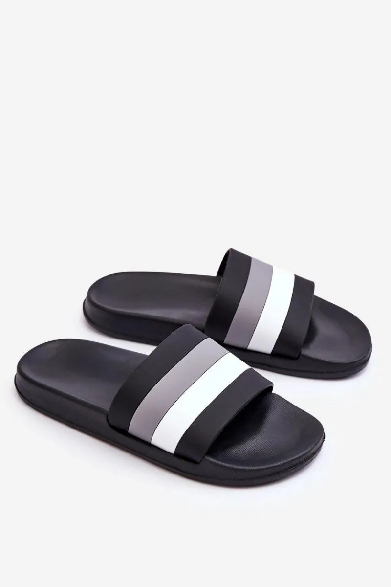 Klapki Sportowe|Klapki Basenowe>Boto Damskie Klapki W Paski Czarne Vision