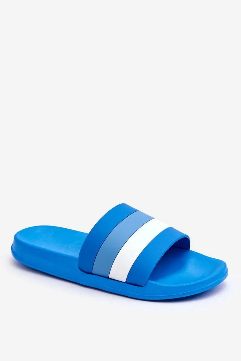 Online Boto Damskie Klapki W Paski Niebieskie Vision
