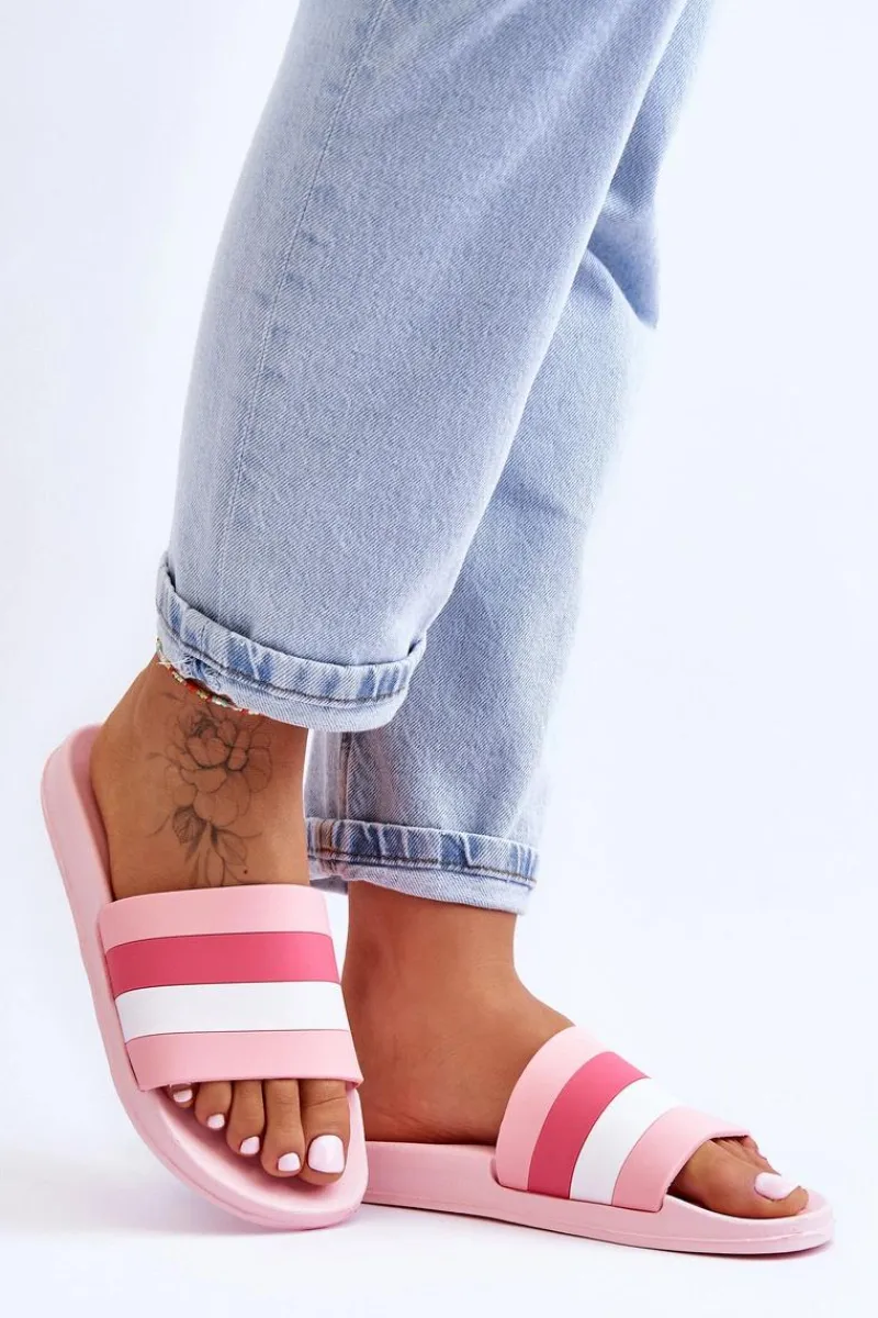 Klapki Sportowe|Klapki Basenowe>Boto Damskie Klapki W Paski Różowe Vision