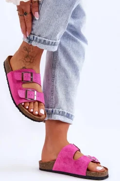 Sale Boto Damskie Klapki Wsuwane Fuksja Destino