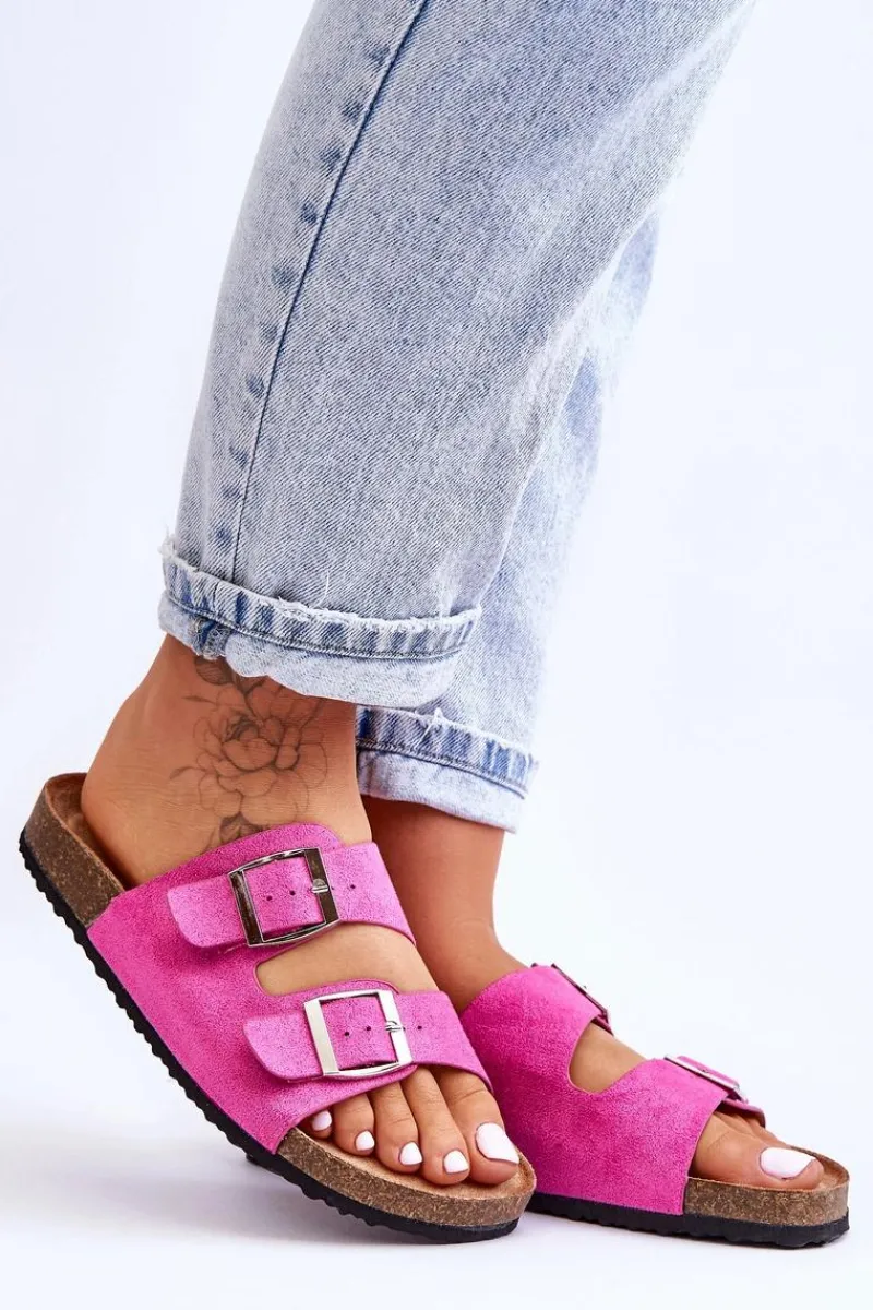 Sale Boto Damskie Klapki Wsuwane Fuksja Destino