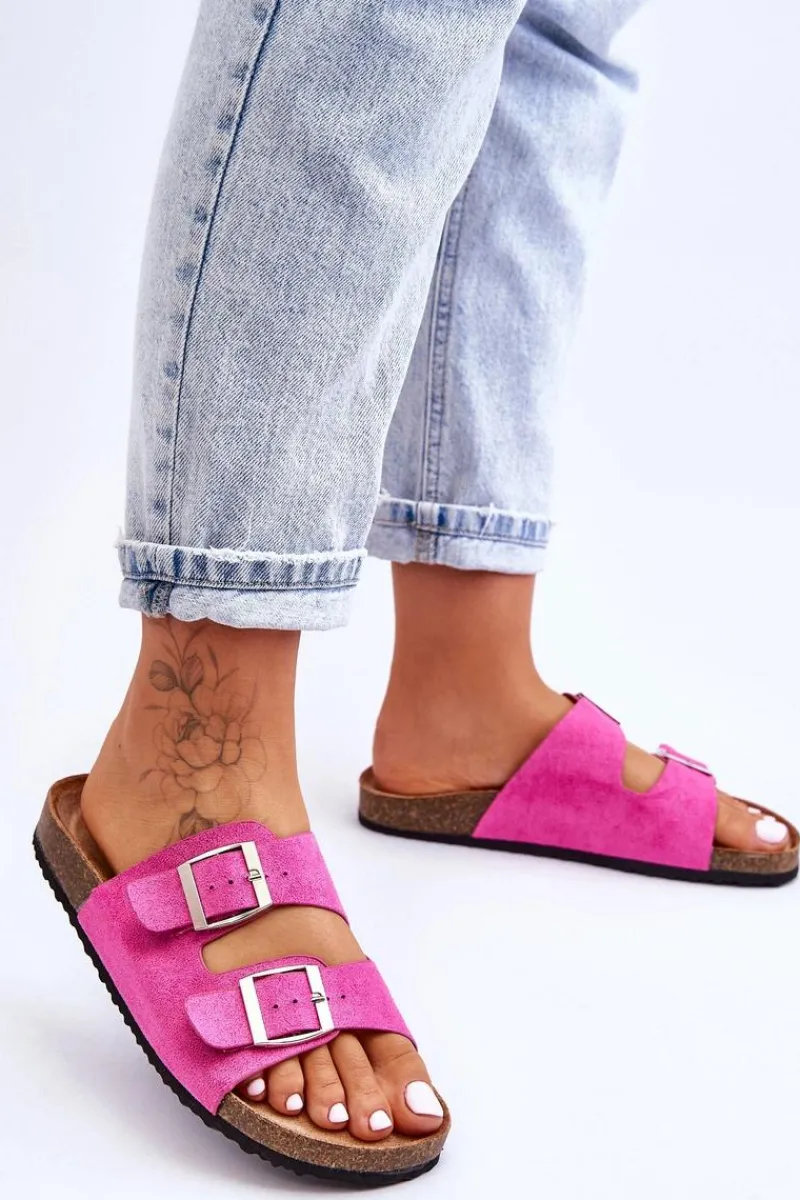 Sale Boto Damskie Klapki Wsuwane Fuksja Destino