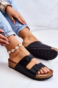 New Damskie Klapki Wsuwane NM000028 Czarne Damskie Klapki Damskie Klasyczne