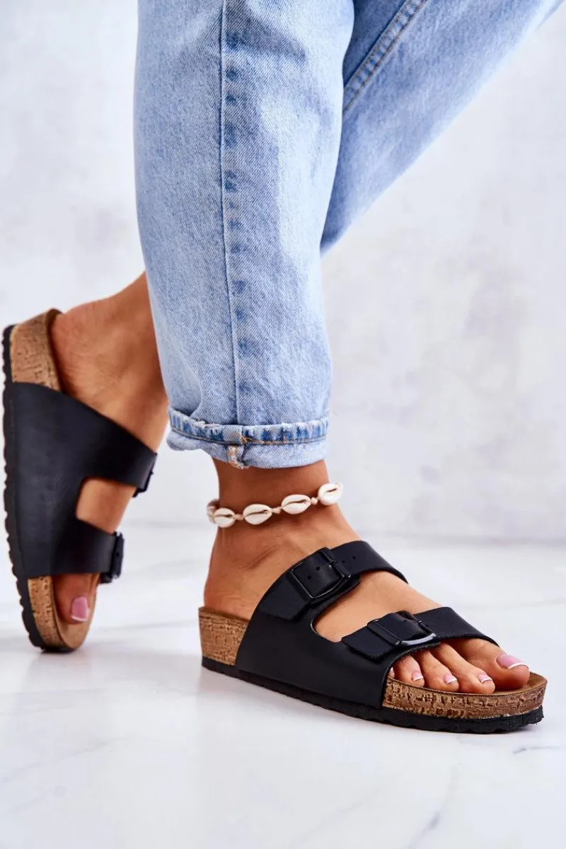 New Damskie Klapki Wsuwane NM000028 Czarne Damskie Klapki Damskie Klasyczne