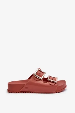 Best ZAXY Damskie Klapki Z Klamrami JJ285246 Brudny Róż