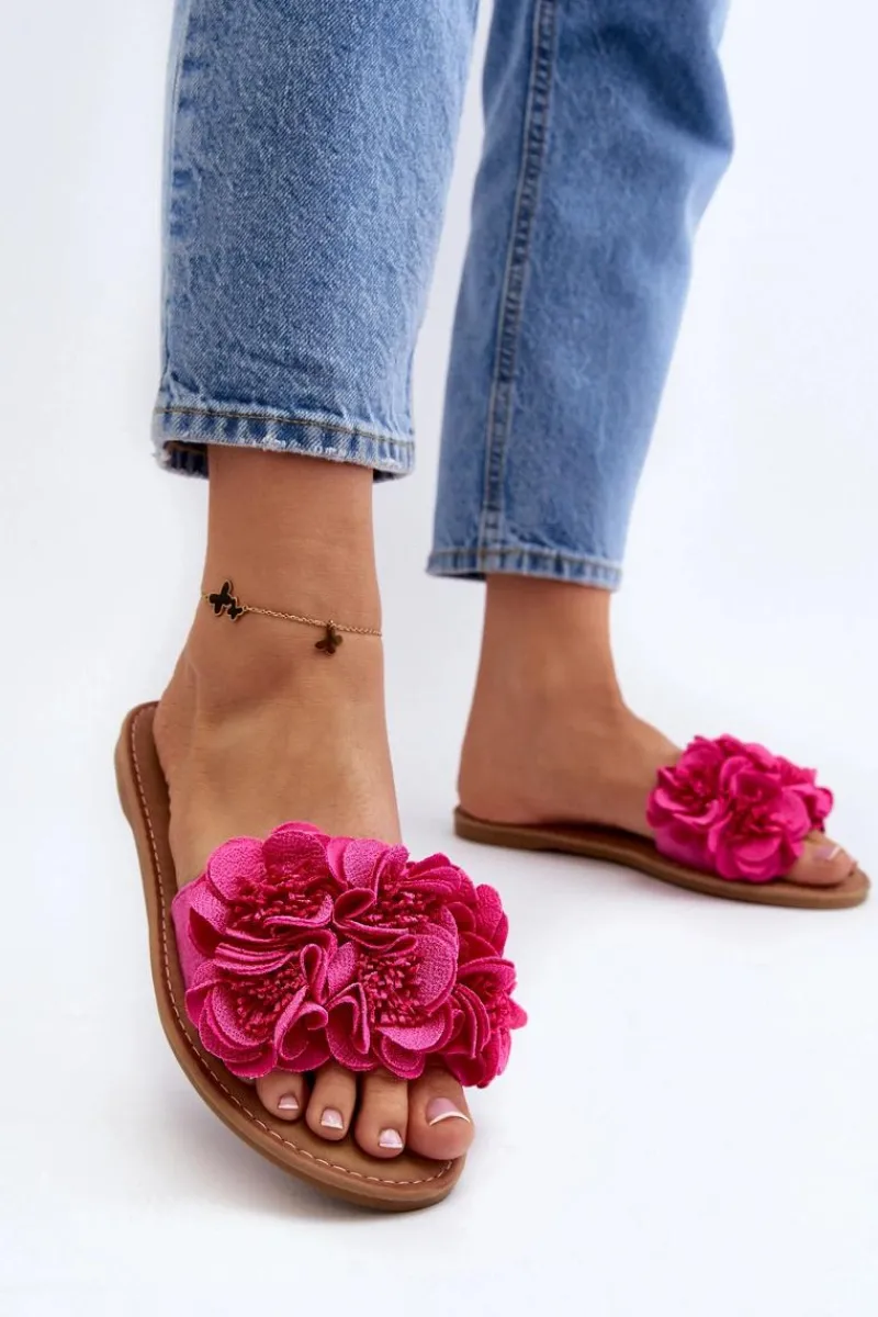 Best Damskie Klapki Z Kwiatkami Fuksja Eelfan Damskie Klapki Damskie Klasyczne