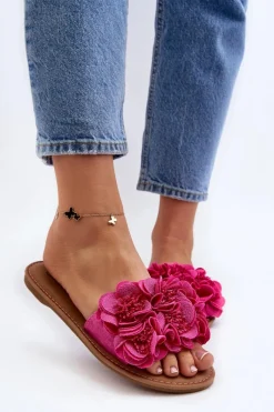 Best Damskie Klapki Z Kwiatkami Fuksja Eelfan Damskie Klapki Damskie Klasyczne