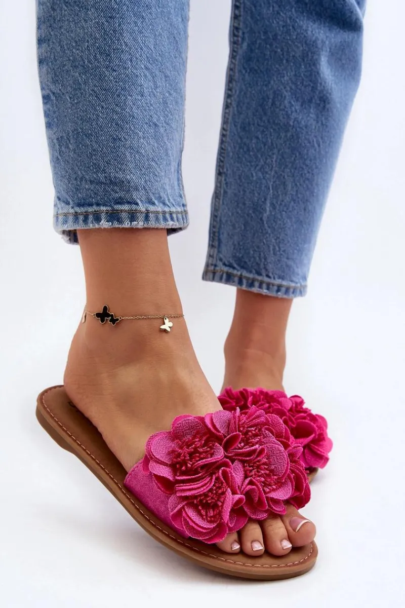 Best Damskie Klapki Z Kwiatkami Fuksja Eelfan Damskie Klapki Damskie Klasyczne