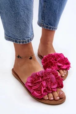 Best Damskie Klapki Z Kwiatkami Fuksja Eelfan Damskie Klapki Damskie Klasyczne