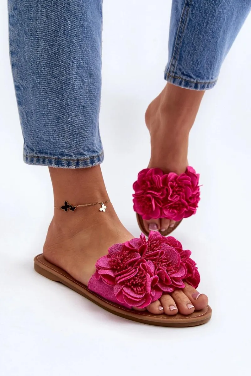 Best Damskie Klapki Z Kwiatkami Fuksja Eelfan Damskie Klapki Damskie Klasyczne