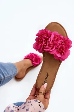 Best Damskie Klapki Z Kwiatkami Fuksja Eelfan Damskie Klapki Damskie Klasyczne