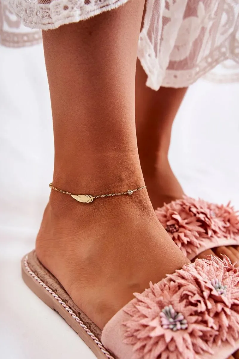 New Boto Damskie Klapki Z Materiałowymi Kwiatami Różowe Susana