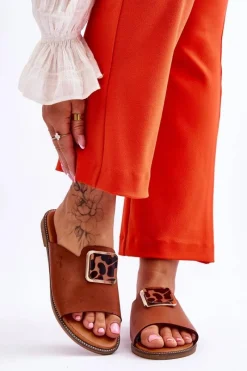 Best Damskie Klapki Z Ozdobnym Elementem Camel Leonia Damskie Klapki Damskie Klasyczne