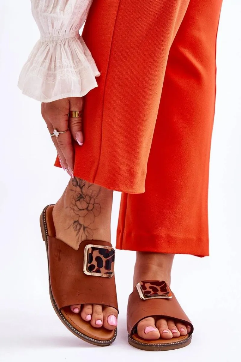 Best Damskie Klapki Z Ozdobnym Elementem Camel Leonia Damskie Klapki Damskie Klasyczne