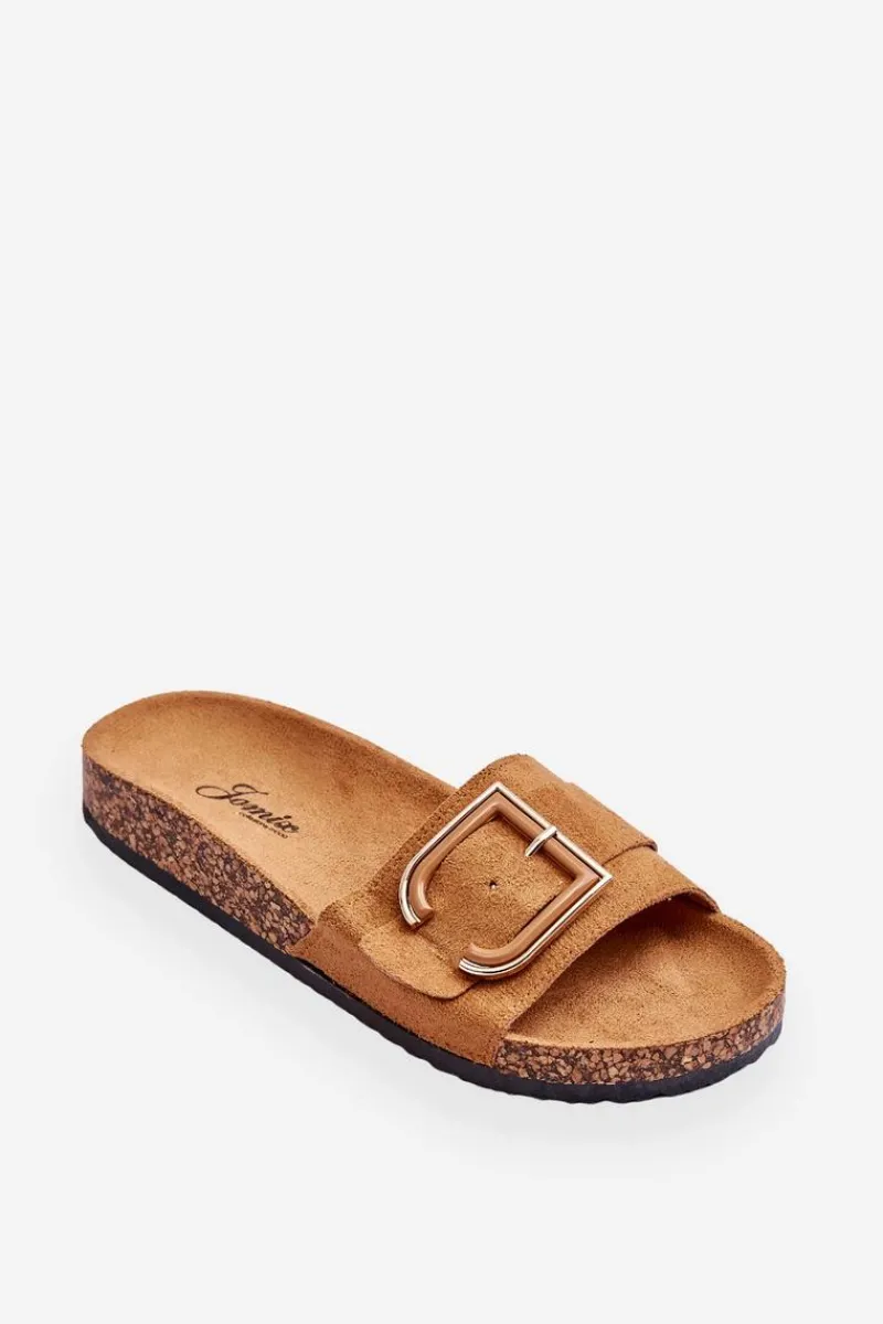 Online Damskie Klapki Zamszowe Na Platformie Camel Festil Damskie Klapki Korkowe|Klapki Na Platformie