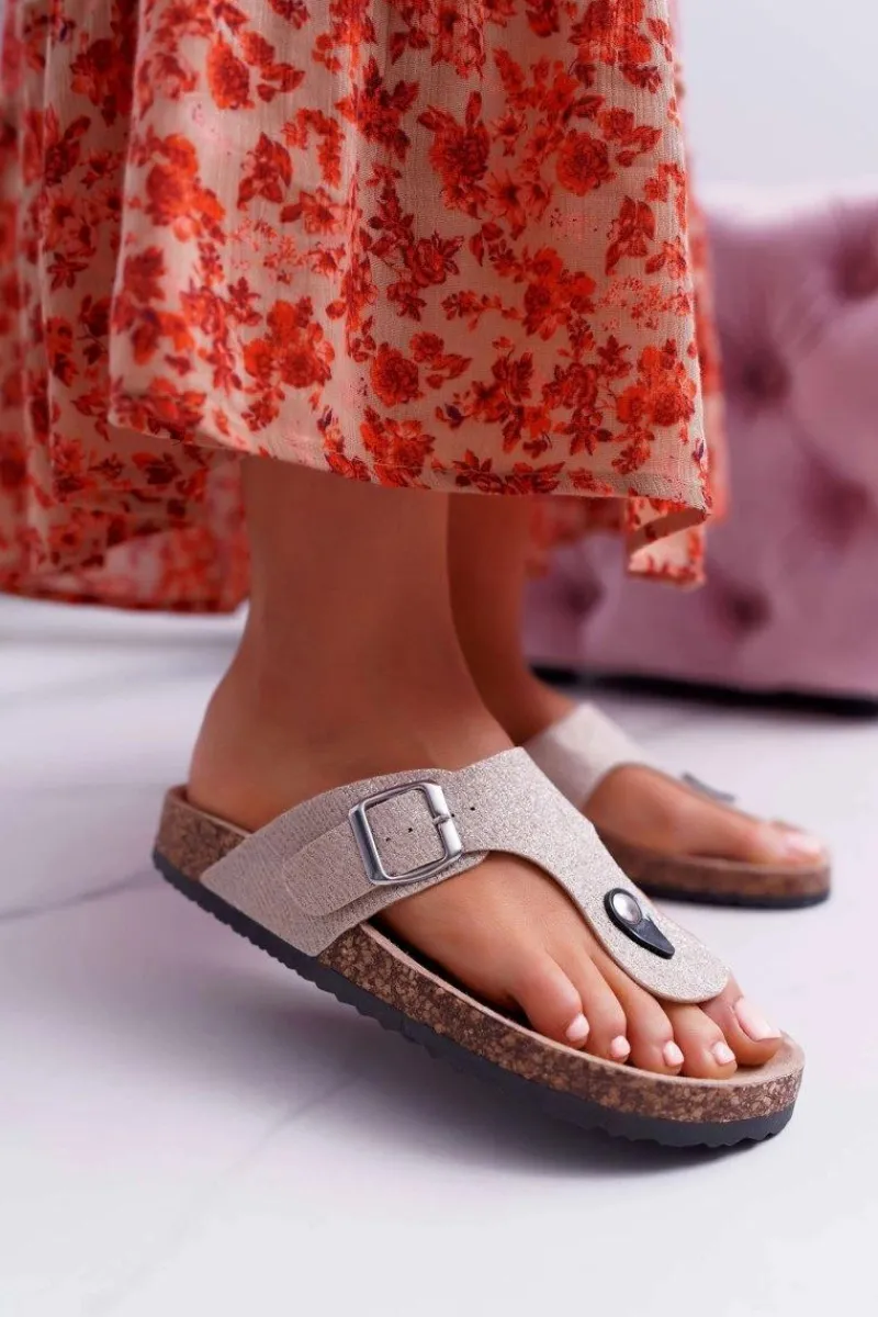 Hot Damskie Klapki Złote Japonki Baisan Damskie Klapki Damskie Japonki