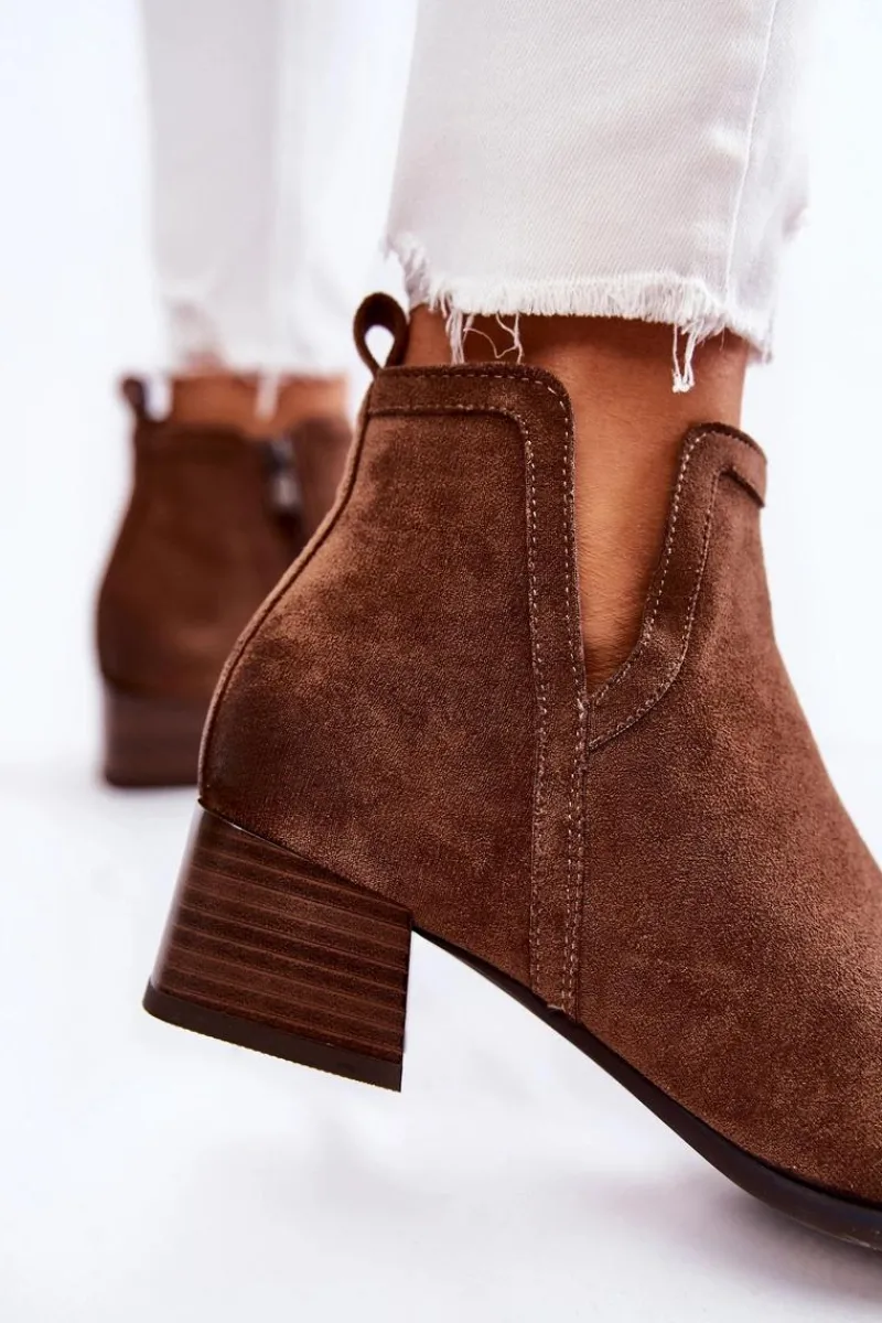 Czarne Botki|Brązowe I Beżowe Botki>Buty damskie Vinceza Damskie Klasyczne Botki Na Suwak Brązowe Ellene