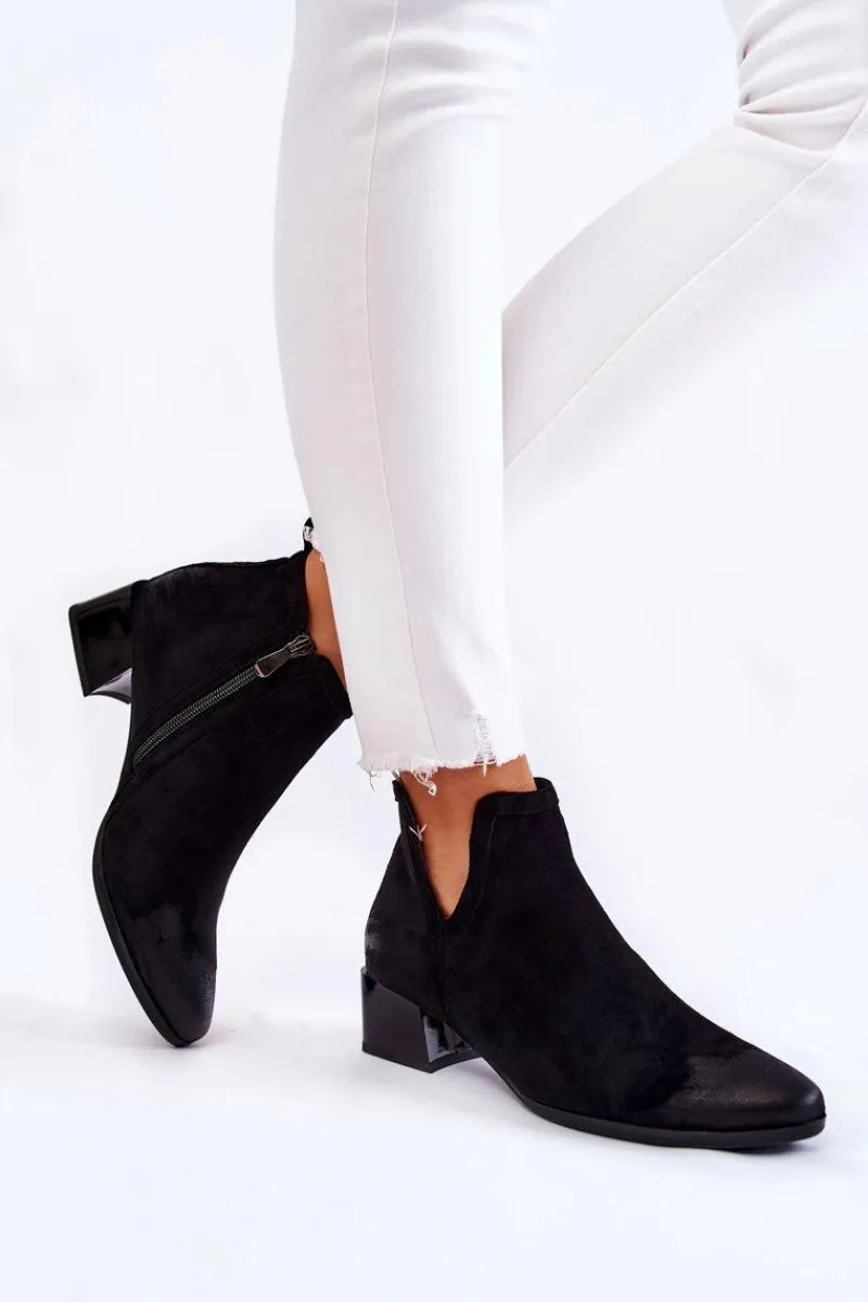 Clearance Damskie Klasyczne Botki Na Suwak Czarne Ellene Damskie Czarne Botki|Brązowe I Beżowe Botki