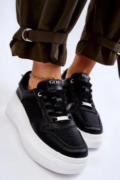 Damskie Klasyczne Buty Sportowe LL2N4061 Czarne Damskie Sneakersy Damskie