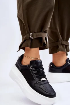 Damskie Klasyczne Buty Sportowe LL2N4061 Czarne Damskie Sneakersy Damskie
