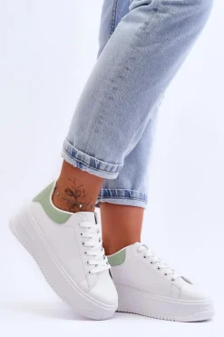 Boto Damskie Klasyczne Buty Sportowe Biało-Zielone Night Trip