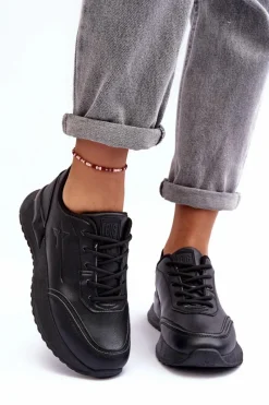 Sale Big Star Shoes Damskie Klasyczne Buty Sportowe Big Star MM274223 Czarne