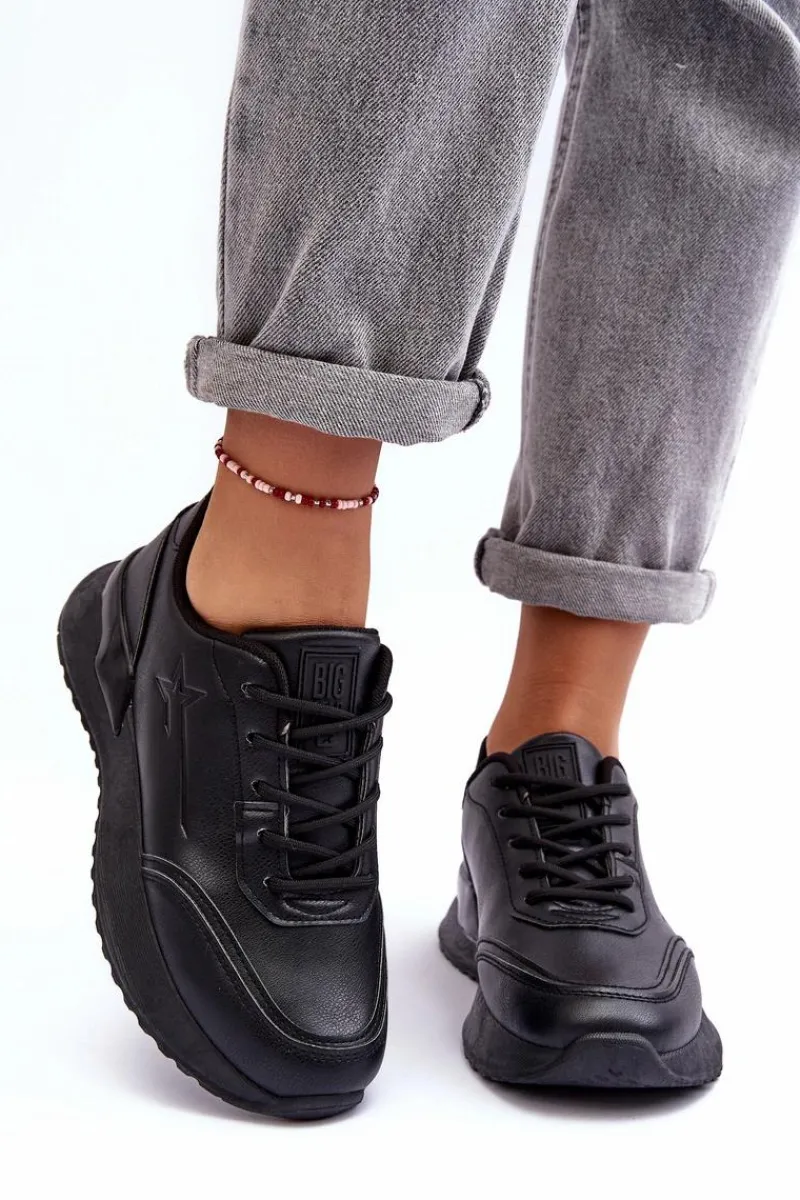 Sale Big Star Shoes Damskie Klasyczne Buty Sportowe Big Star MM274223 Czarne