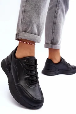 Sale Big Star Shoes Damskie Klasyczne Buty Sportowe Big Star MM274223 Czarne