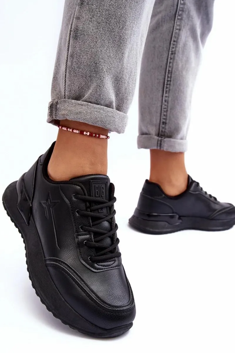 Sale Big Star Shoes Damskie Klasyczne Buty Sportowe Big Star MM274223 Czarne