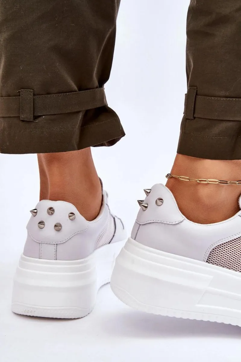 Hot GOE Damskie Klasyczne Buty Sportowe LL2N4060 Białe Biały