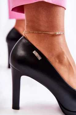 Discount Damskie Klasyczne Czółenka Na Platformie Czarne Alivene Damskie Czółenka Klasyczne