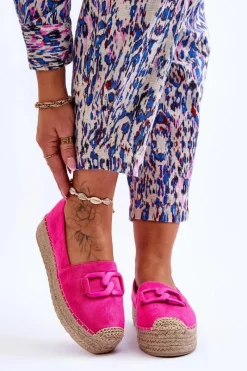 Czarne Espadryle>Boto Damskie Klasyczne Espadryle Na Platformie Fuksja Maurine