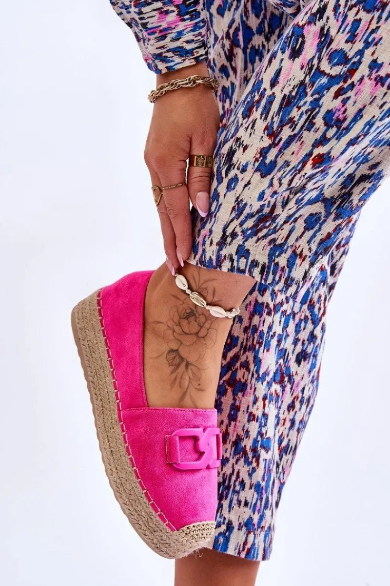 Czarne Espadryle>Boto Damskie Klasyczne Espadryle Na Platformie Fuksja Maurine